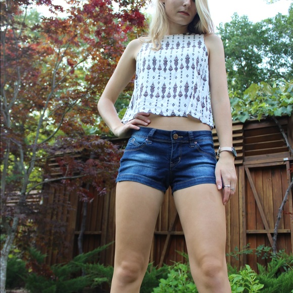 Dark Wash Jean Shorts - Picture 1 of 3